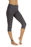 Ananda Yoga Tights with Silver Circle Flower of Life Print