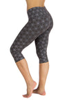 Ananda Yoga Tights with Silver Circle Flower of Life Print