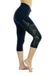 Ananda Yoga Tights - Gold Wing Print