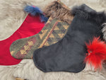 LOCALLY HANDMADE STOCKING WITH RECYCLED FUR